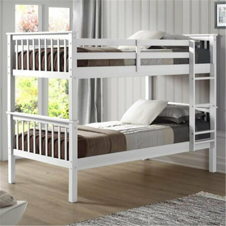 WALKER EDISON FURNITURE Twin Size Solid Wood Mission Design Bunk Bed - Gray BWTOTMSGY